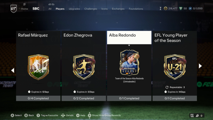 TOTS Alba Redondo SBC Attributes 