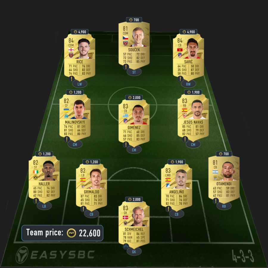 81+ x 11 Bundesliga Upgrade SBC solution fifa 23 83-rated squad