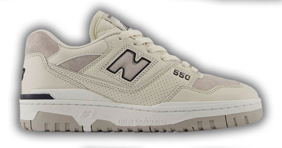 New Balance 550 product image of a linen biege-colored low-top.