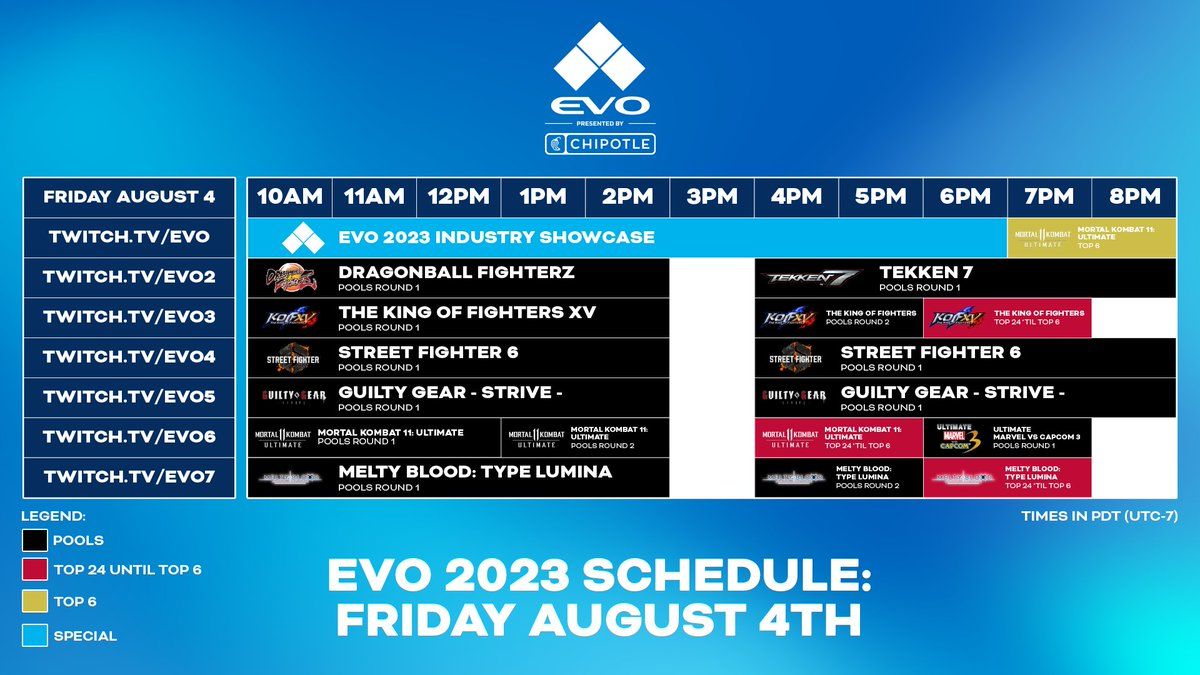 Evo 2023 schedule