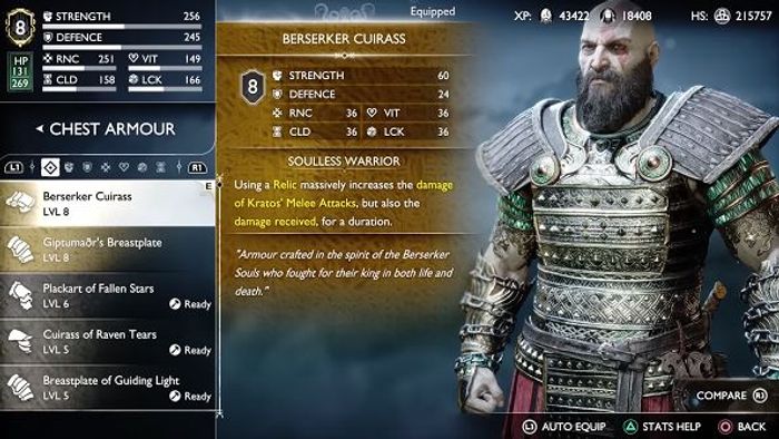 God of War Ragnarok Berserker armour