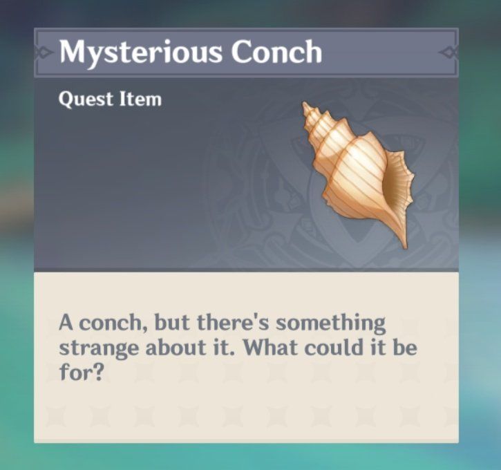 Image of a conch with the name Mysterious Conch in Genshin Impact