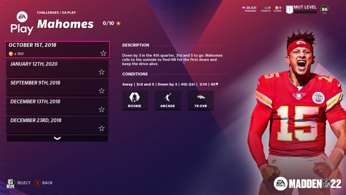 MUT 22 EA Play Challenges Madden 22 Ultimate Team