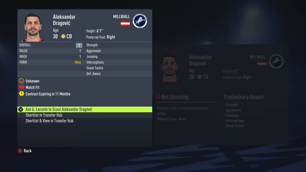 fifa 22 career mode Dragovic