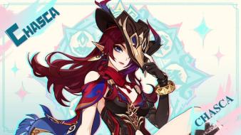 Chasca key art with holding her hat in Genshin Impact