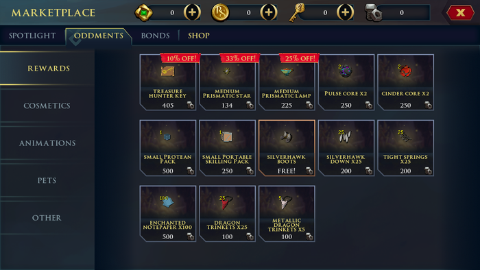 runescape oddments marketplace