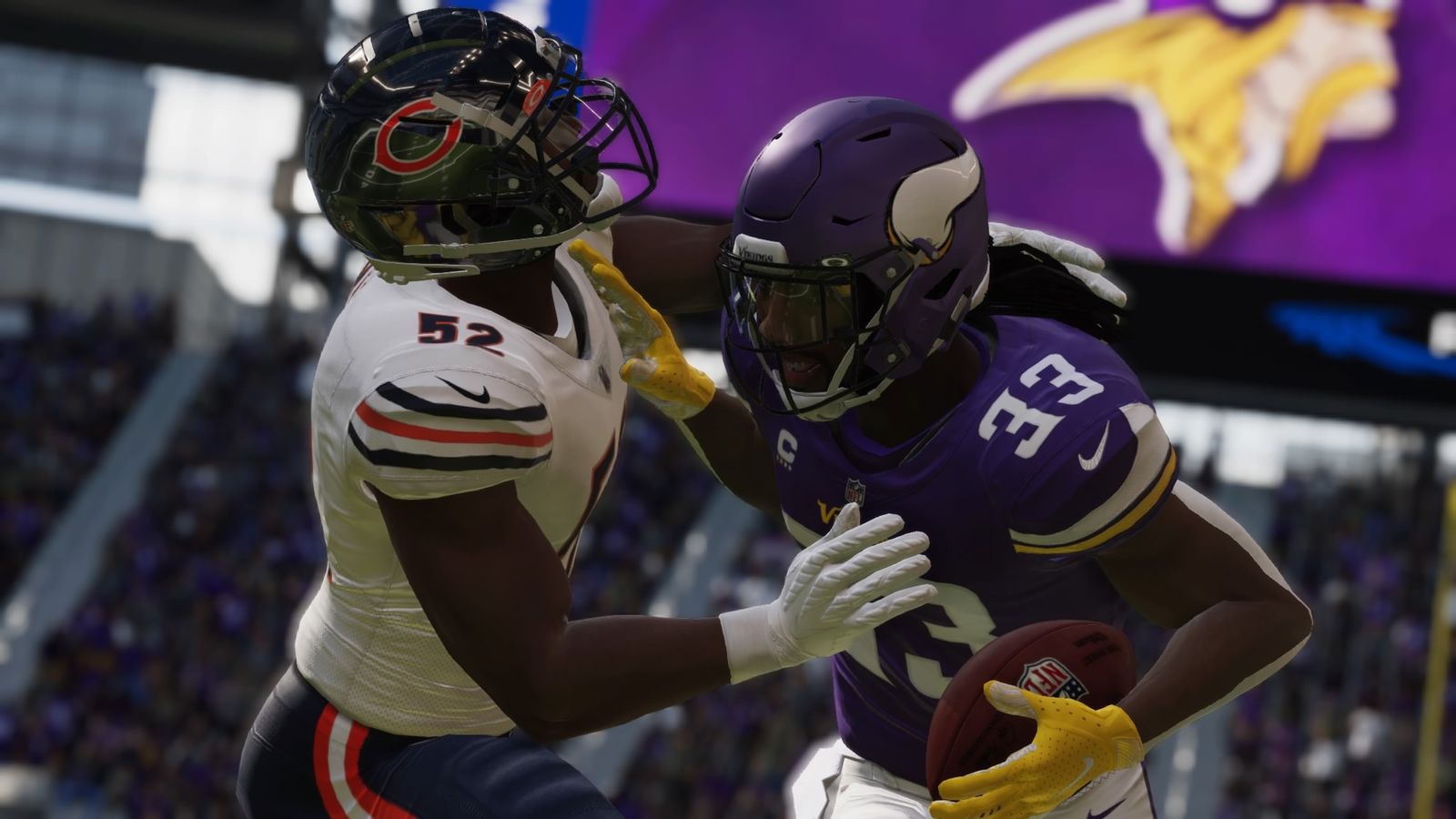 Dalvin Cook performs a stiff arm in Madden 22