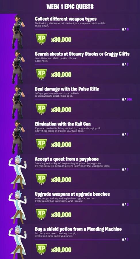 season 7, week 1, challenges, fortnite