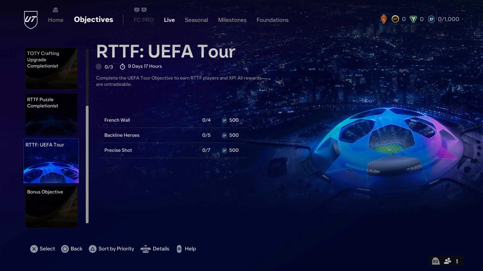 FC 24 RTTF UEFA Tour Objectives