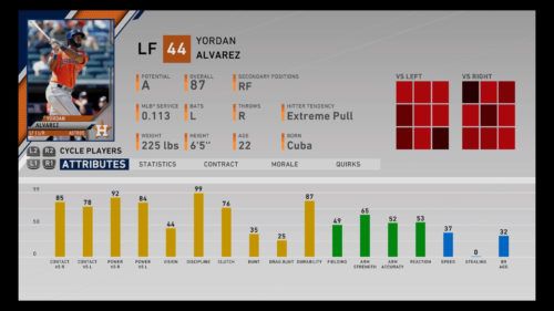 Yordan Alvarez MLB The Show 20 best U25 players franchise mode diamond dynasty RTTS