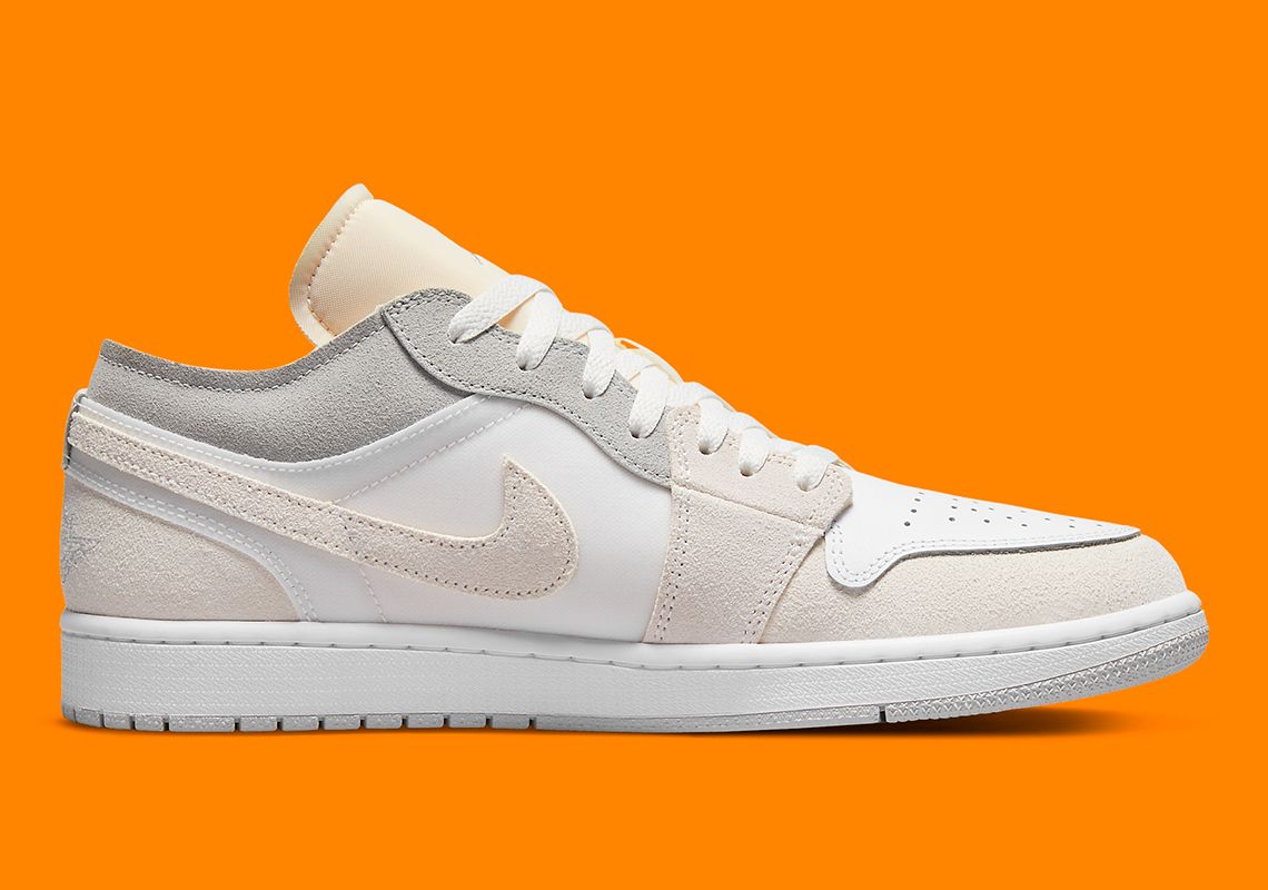 Air Jordan 1 Low "Inside Out" product image of a white and grey sneaker.