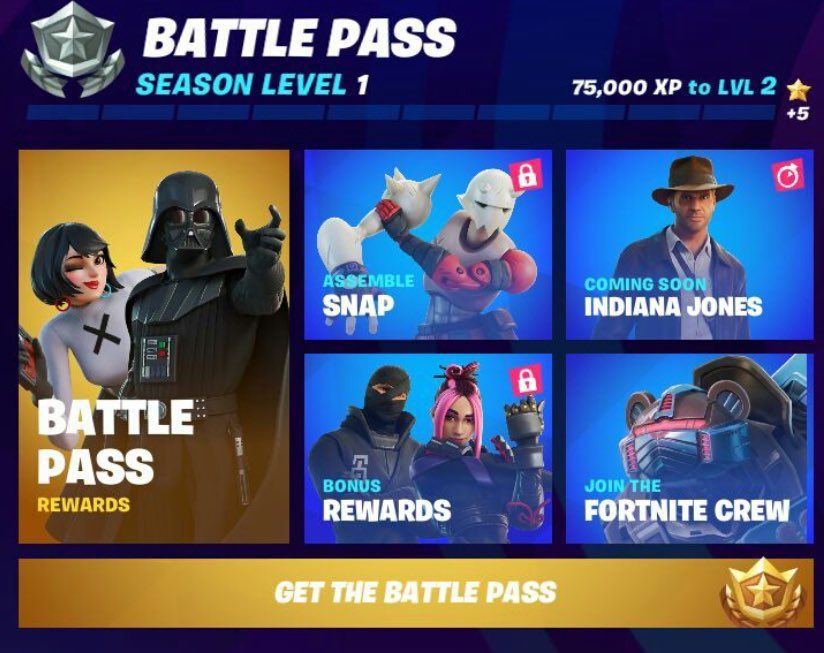 An alleged leak of the Fortnite Season 3 Battle Pass.