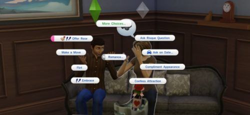 budding romance between two Sims