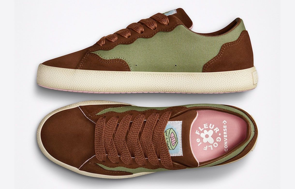 Tyler, the Creator x Converse  GLF 2.0 product image of an oil green and brown sneaker.