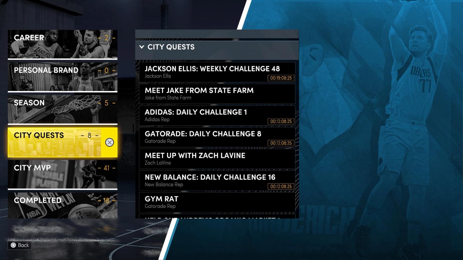 NBA 2K22 City Quests Hub Next Gen