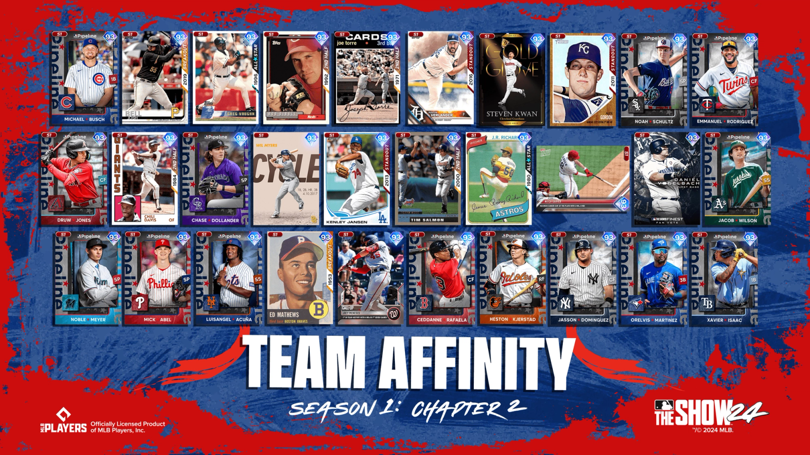 MLB The Show 24 All Team Affinity Season 1 Chapter 2 cards