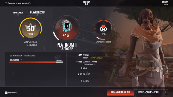 Renown Gain