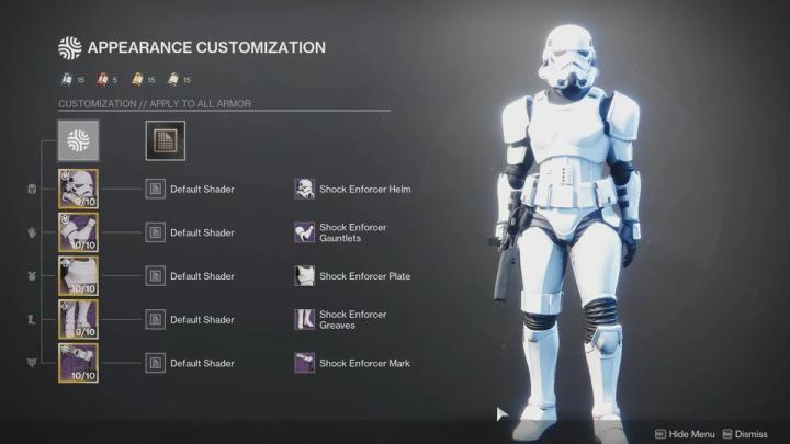 Titans star wars armor in Destiny 2