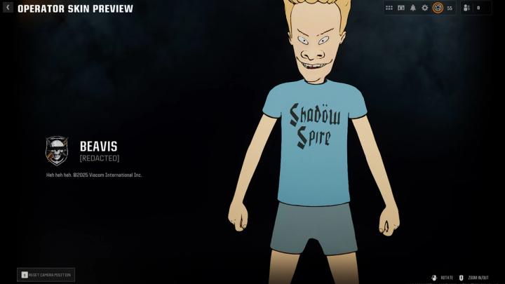 Black Ops 6 Warzone Beavis skin preview