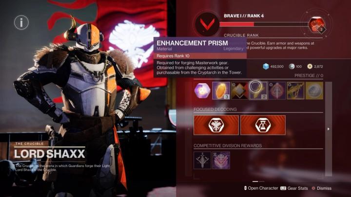 Lord Shaxx's vendor screen in Destiny 2