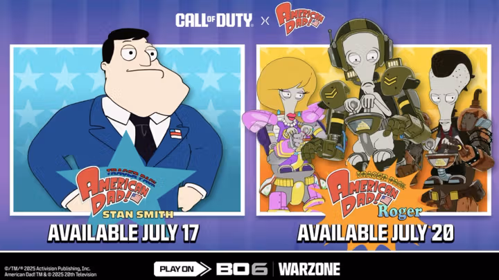 Black Ops 6 Warzone American Dad collab release dates
