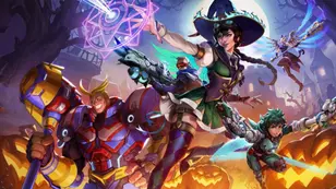 The heroes of Overwatch 2 wearing Halloween costumes