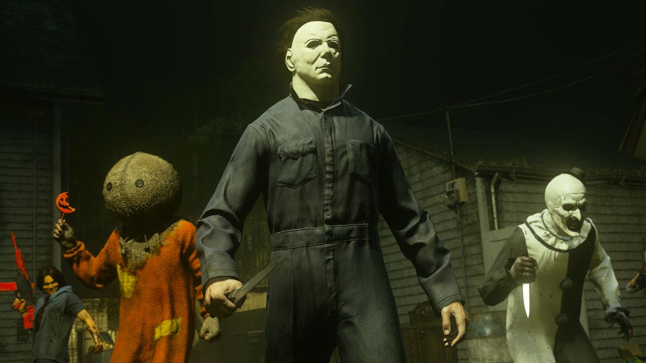 Michael Myers, art the clown, and Sam from trick r treat as Call of Duty operators