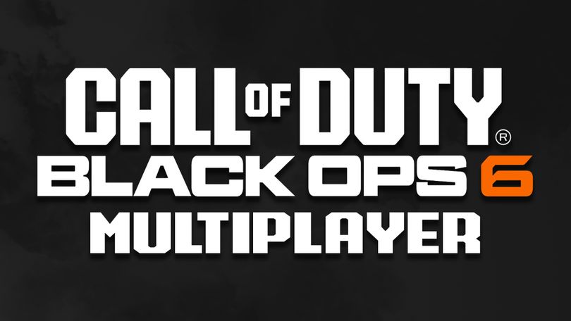 Call of Duty: Black Ops 6 logo in white with the "6" in orange above multiplayer branding in white and in front of a smokey black and gray background.