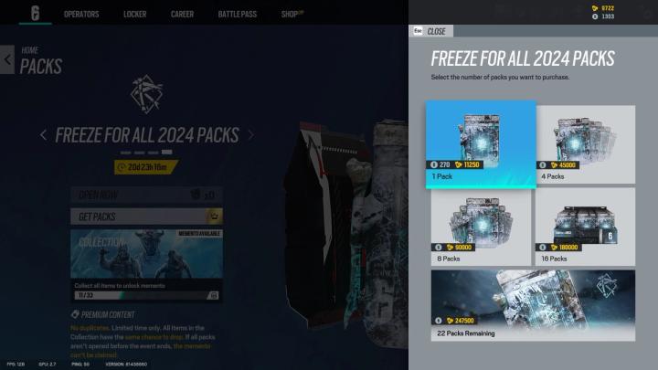 Freeze For All 2024 packs