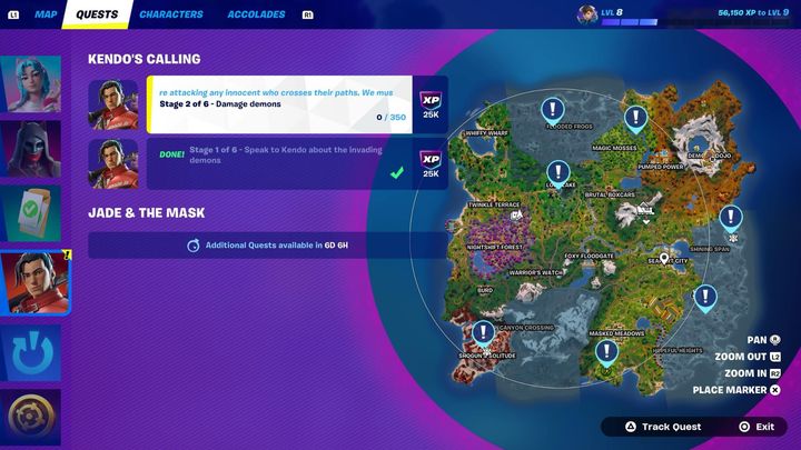 A map of the fortnite chapter 6 season 1 map