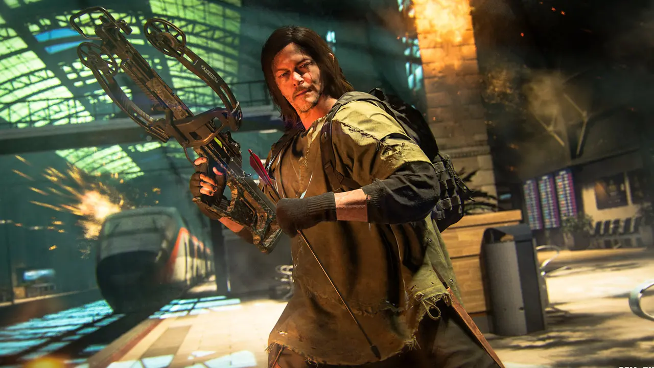 Daryl Dixon operator holding his signature crossbow in Call of Duty