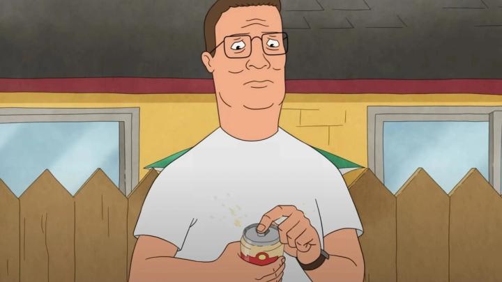 Hank Hill opening a can