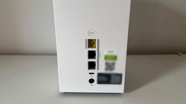 The back of a white Predator Connect T7, showcasing its port selection.