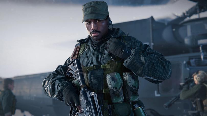 Troy Marshall from the Black Ops 6 campaign using his comms device
