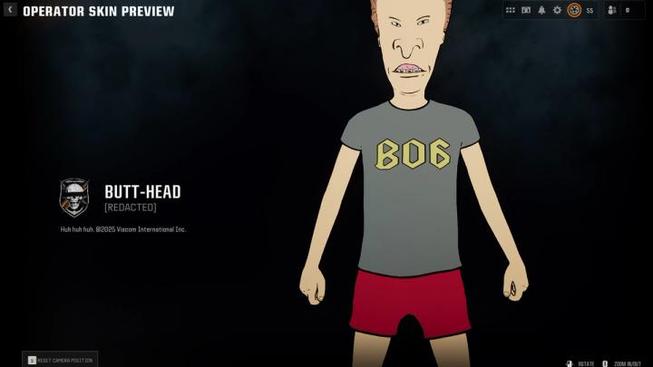 Black Ops 6 Warzone Butt-Head base skin preview