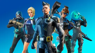 The heroes of Fortnite stand heroically in their Wavebreaker Pack uniforms