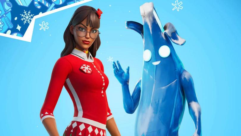 Holiday-themed characters from Fortnite