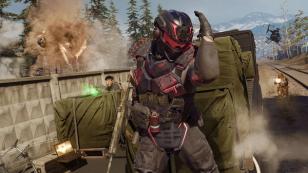 Operator on top of the Verdansk train in Warzone