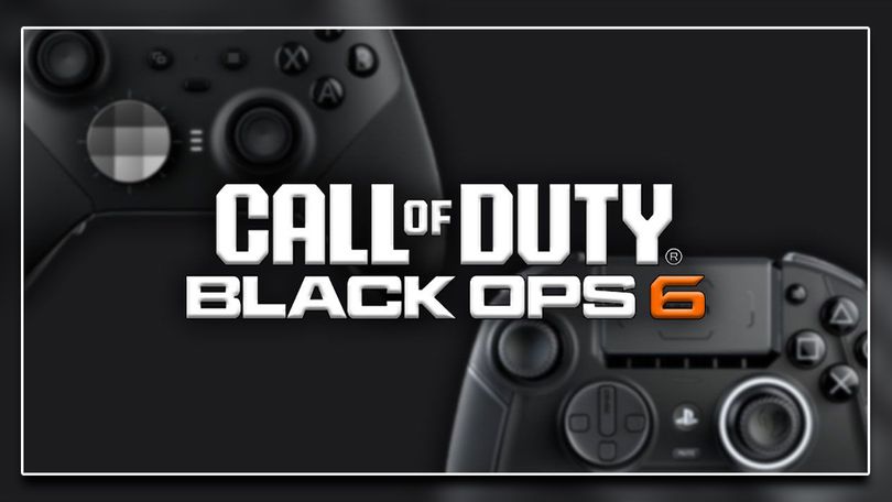 Call of Duty Black Ops 6 in white with the "6" in orange. The logo has two different black controllers behind it.