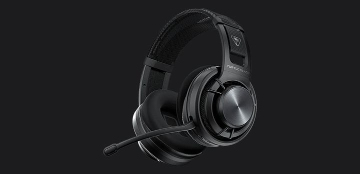 Product image of Turtle Beach Atlas Air, a black mesh over-ear headset with a wraparound microphone.