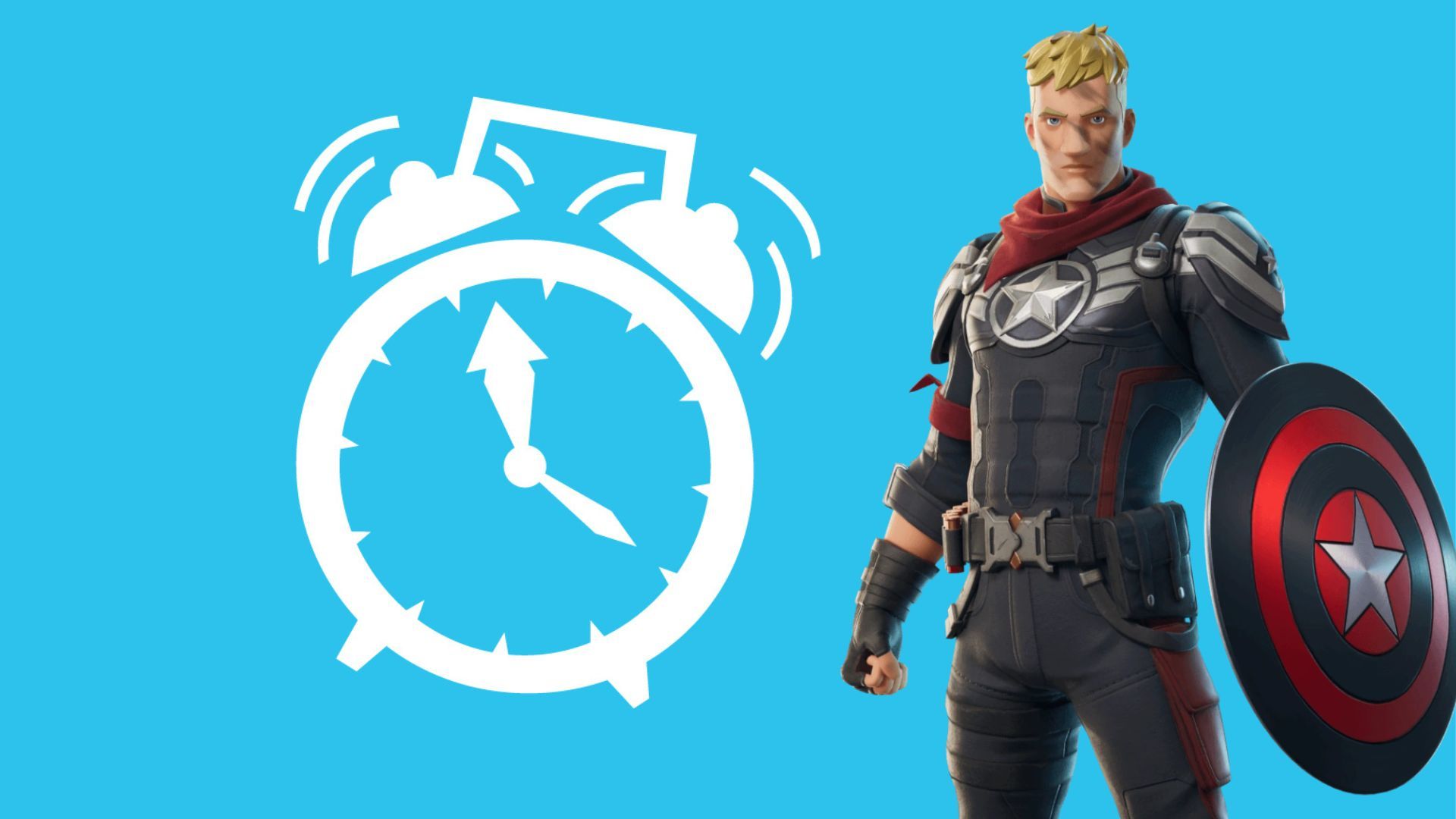 A Fortnite character, Jonesy, wearing Captain America's outfit