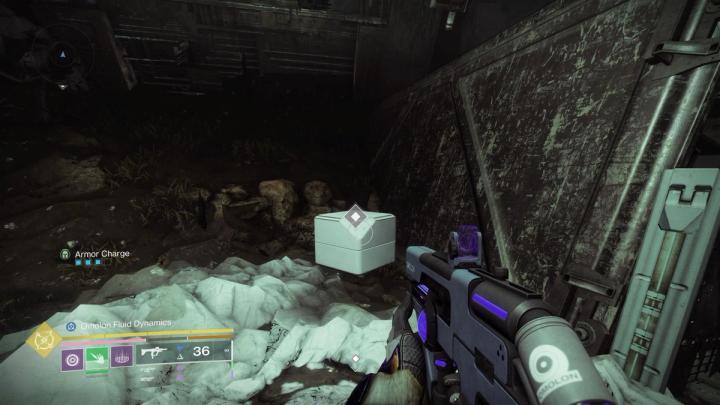 A screenshot showing the location of Golden Age technology in the Rift Lost Sector in Destiny 2.