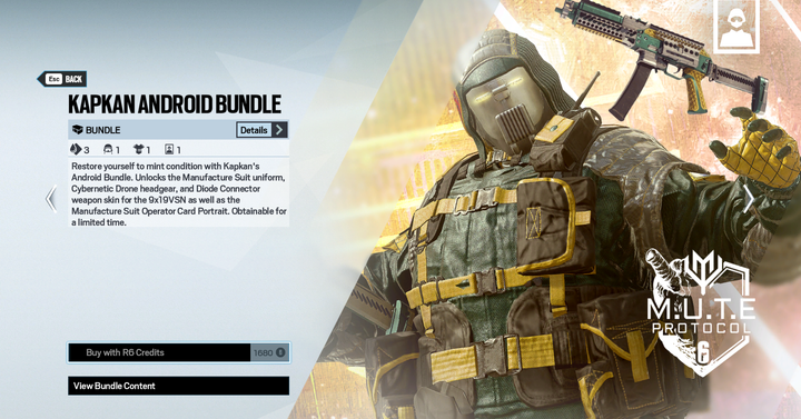 a rainbow six siege advertisement for the kapkan android bundle