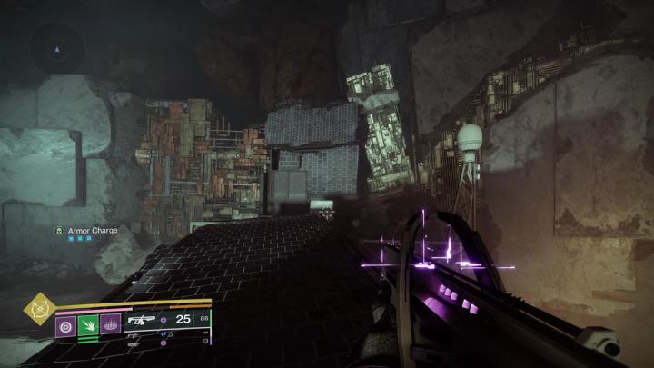 A screenshot showcasing the Golden Age tech location inside The Rift Lost Sector in Destiny 2