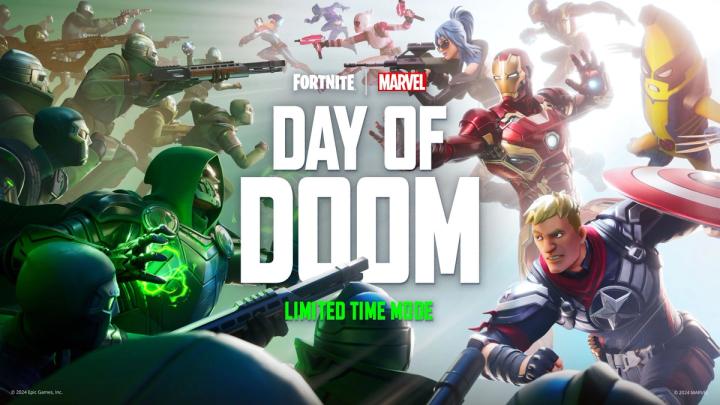 A dozen or more characters ready to face each other. In the middle, the Day of Doom Fortnite x Marvel crossover is announced 