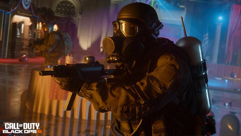 Operator from Black Ops 6 holding a submachine gun 