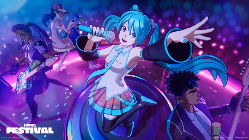 Hatsune Miku Fortnite skin key art