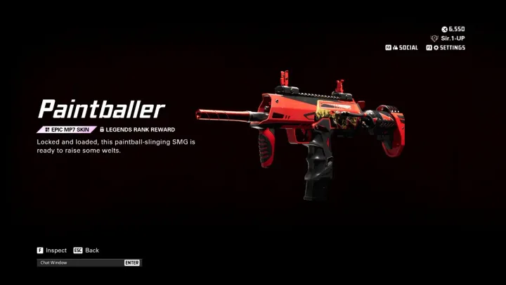 A screenshot of the Paintballer MP7 skin, one of the Ranked rewards in XDefiant Season 1.