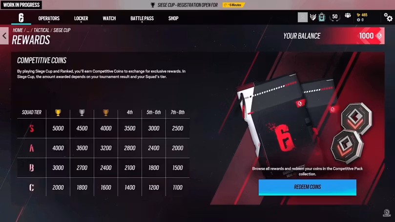 Rainbow Six Siege's Competitive Coins