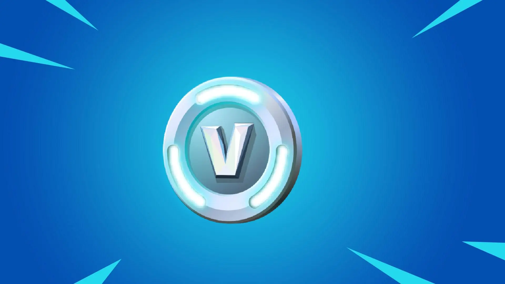 A V-bucks logo front and center with a blue background